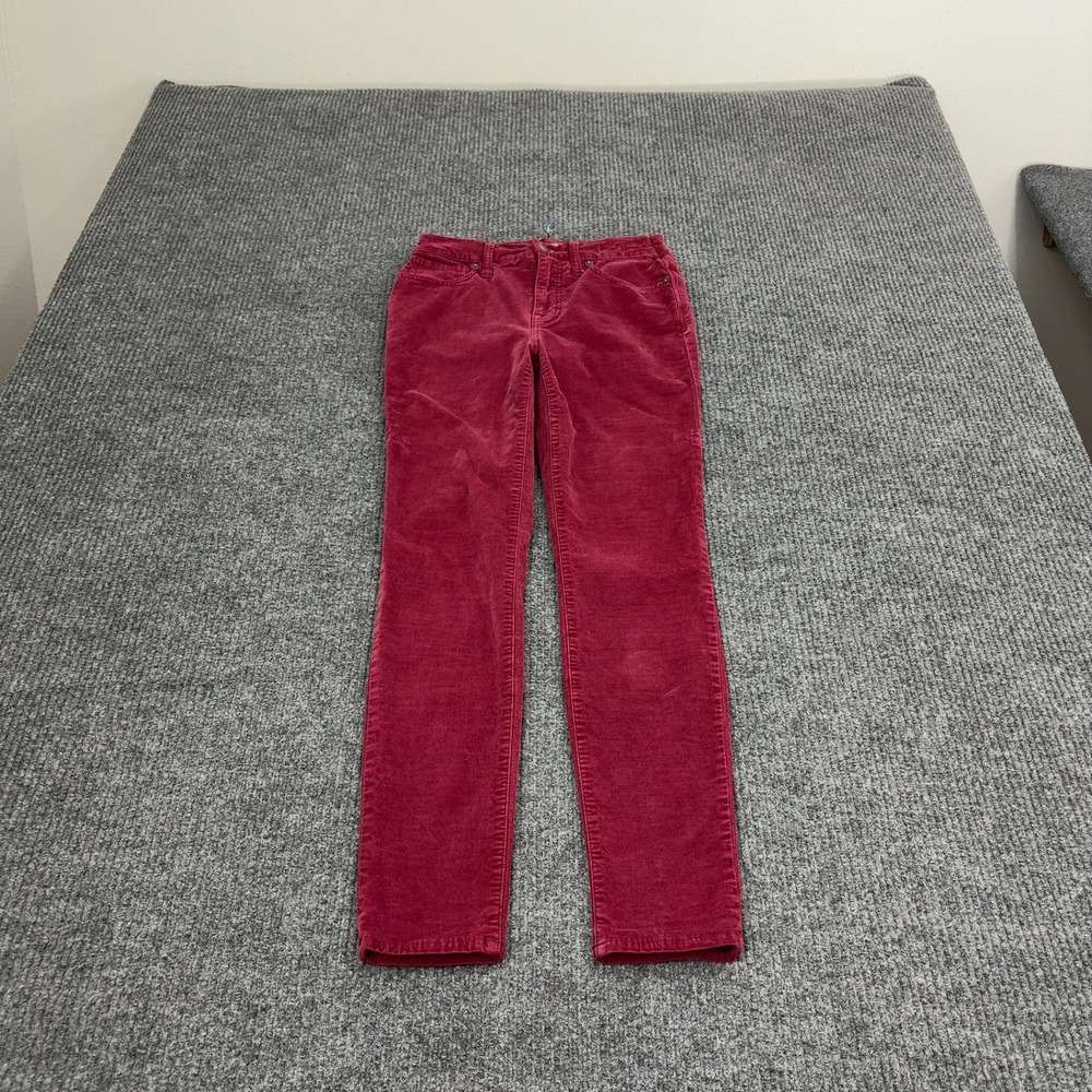 Madewell Pants Womens 26 Burgundy Corduroy 10" High-Rise Skinny Casual Boho